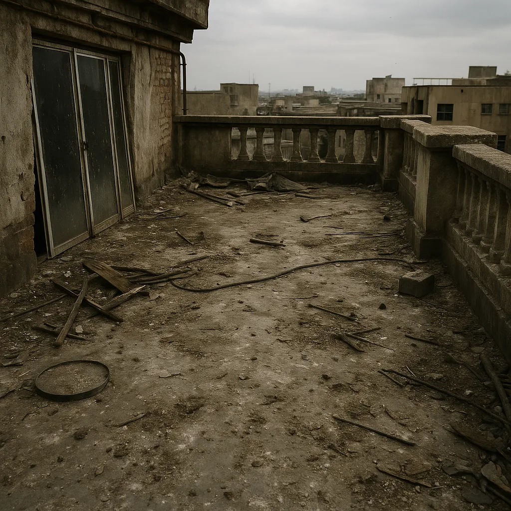 Avant — Terrasse d'immeuble résidentiel